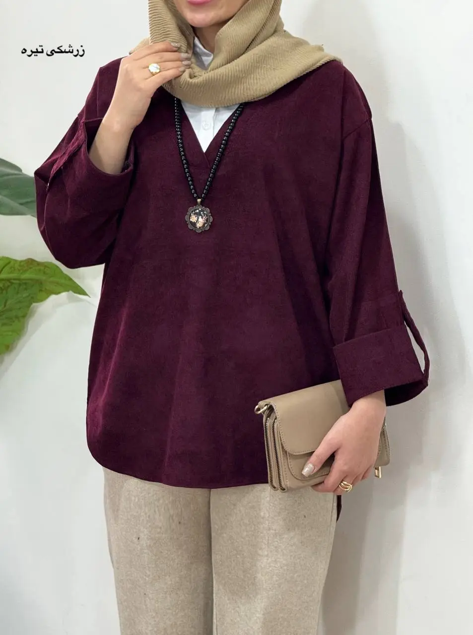 تونیک مانتویی یقه دار نوشین